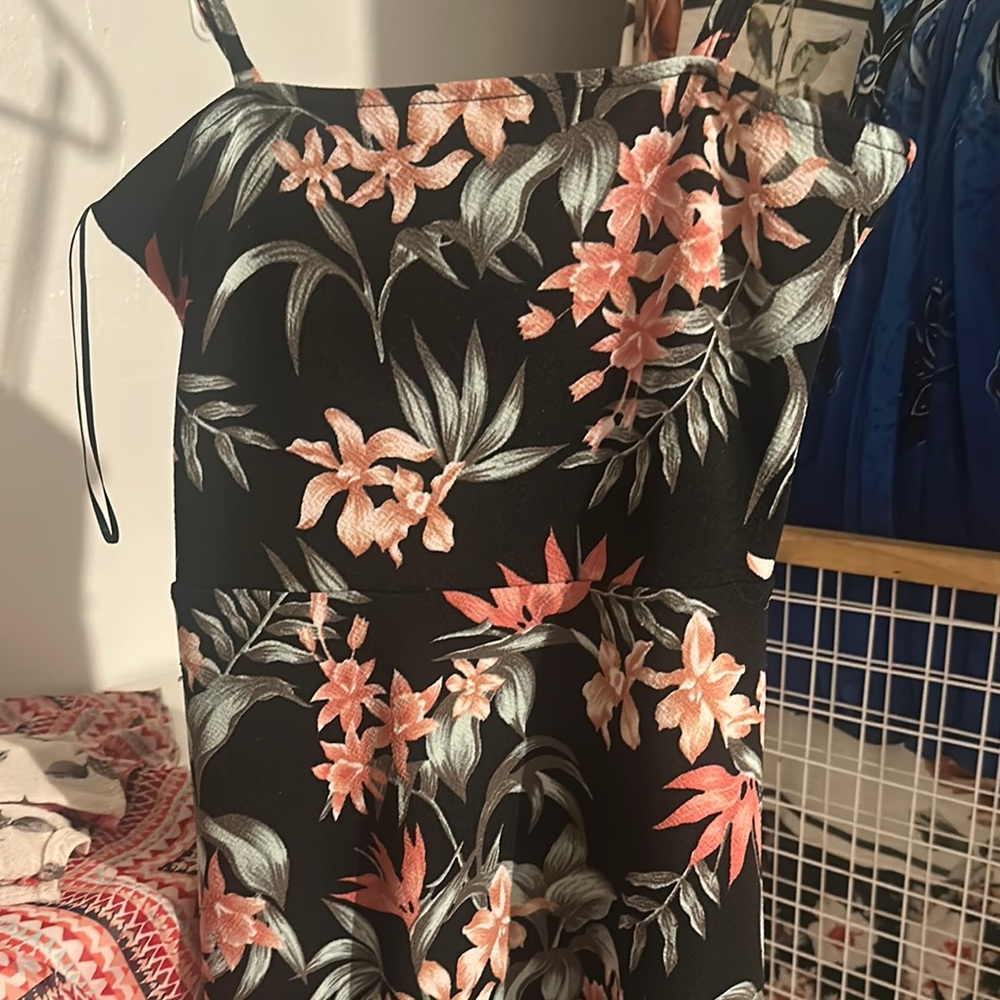 Divided Black and Pink Spaghetti Strap Sundress